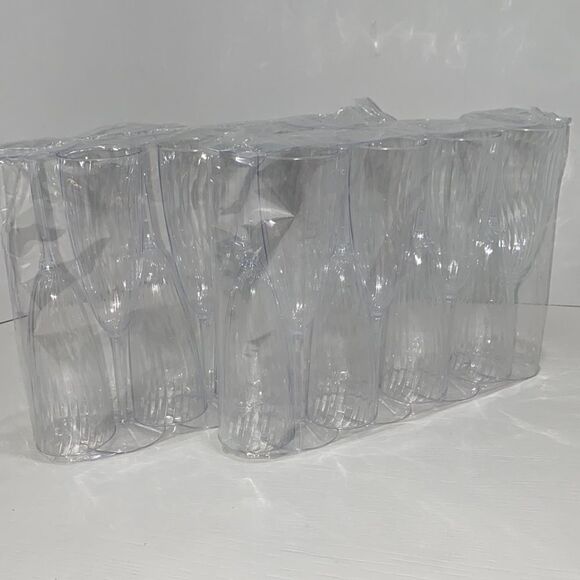 HyHousing 6 Oz Clear Glasses 16 Pack, Hard Disposable Plastic Champagne Flute - Picture 4 of 7